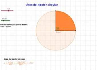 Área de un sector circular Área de un sector circular