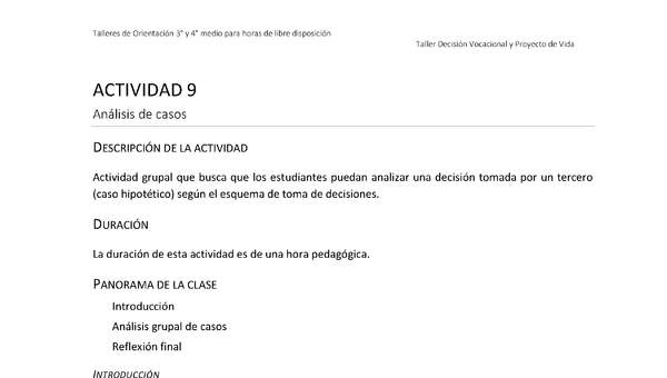 Actividad sugerida - Parte 3 - Actividad 9 - Análisis de casos Actividad sugerida - Parte 3 - Actividad 9 - Análisis de casos