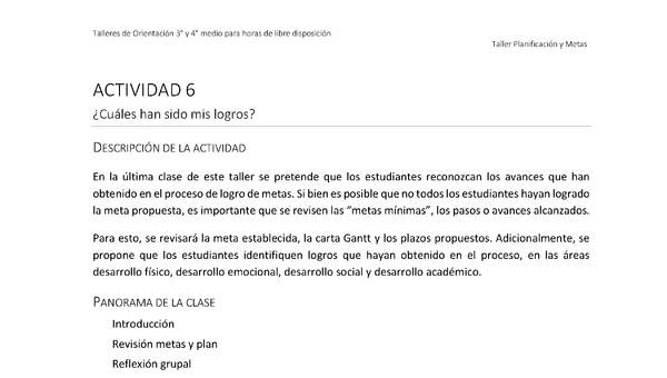 Actividad sugerida - Parte 2 - Actividad 6 - ¿Cuáles han sido mis logros? Actividad sugerida - Parte 2 - Actividad 6 - ¿Cuáles han sido mis logros?
