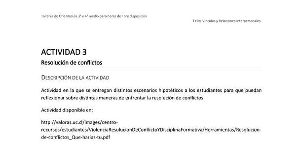 Actividad sugerida - Parte 1 - Actividad 3 - Resolución de conflictos Actividad sugerida - Parte 1 - Actividad 3 - Resolución de conflictos