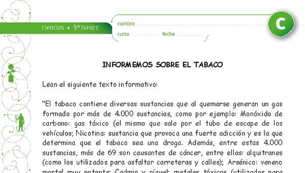 Elaboración de un afiche sobre el tabaco y la salud Elaboración de un afiche sobre el tabaco y la salud