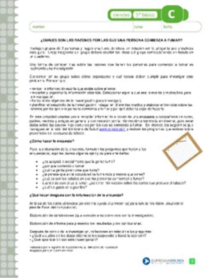 Elaboración de una encuesta sobre las razones que las personas tienen para fumar Elaboración de una encuesta sobre las razones que las personas tienen para fumar