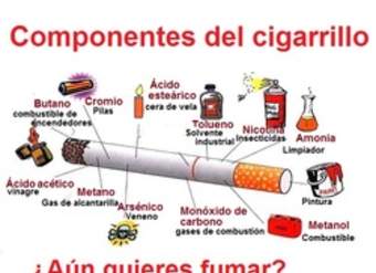 Infografía componentes del cigarrillo Infografía componentes del cigarrillo