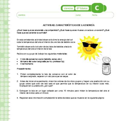 Características de la energía Características de la energía