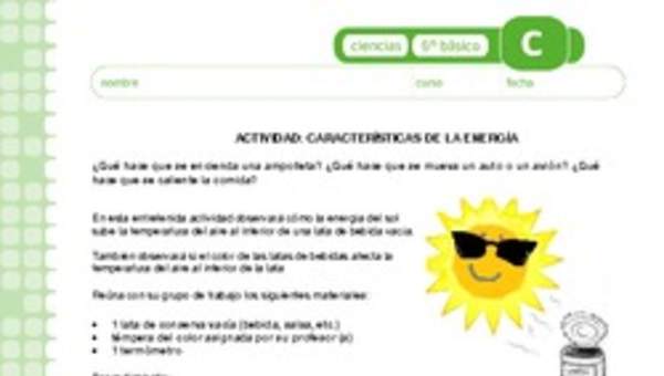 Características de la energía Características de la energía