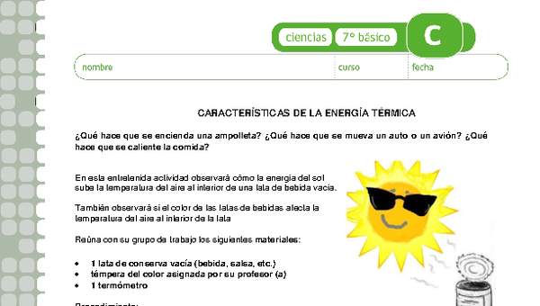 Características de la energía térmica Características de la energía térmica