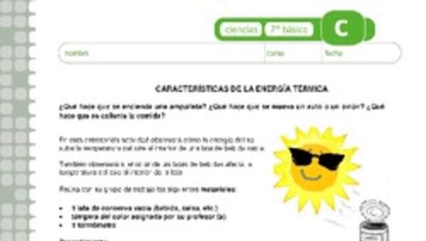 Características de la energía térmica Características de la energía térmica