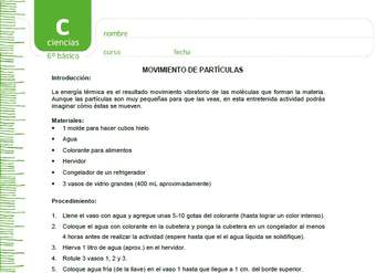 Movimiento de partículas Movimiento de partículas