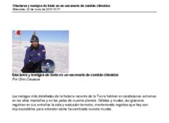 Noticia sobre los glaciares y el cambio climático Noticia sobre los glaciares y el cambio climático