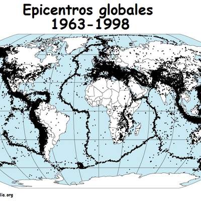 Epicentros globales 1963-1998 Epicentros globales 1963-1998