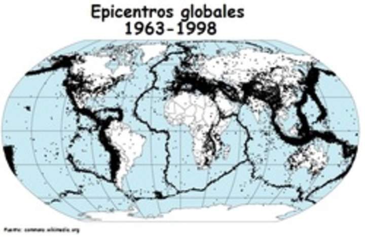 Epicentros globales 1963-1998 Epicentros globales 1963-1998