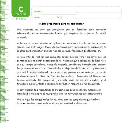 Encuesta sobre actitudes en un terremoto Encuesta sobre actitudes en un terremoto