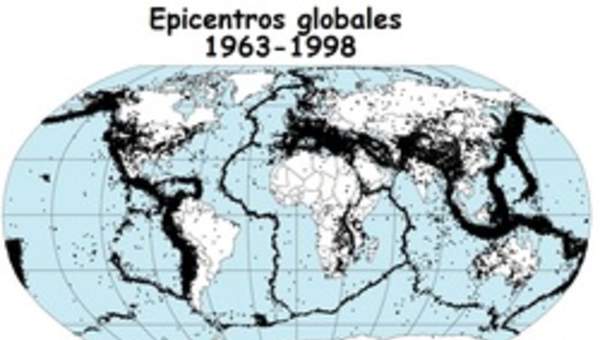 Epicentros globales entre el 1963-1998 Epicentros globales entre el 1963-1998