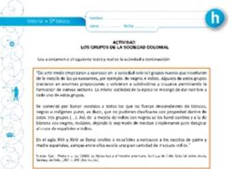 Los grupos de la sociedad colonial Los grupos de la sociedad colonial