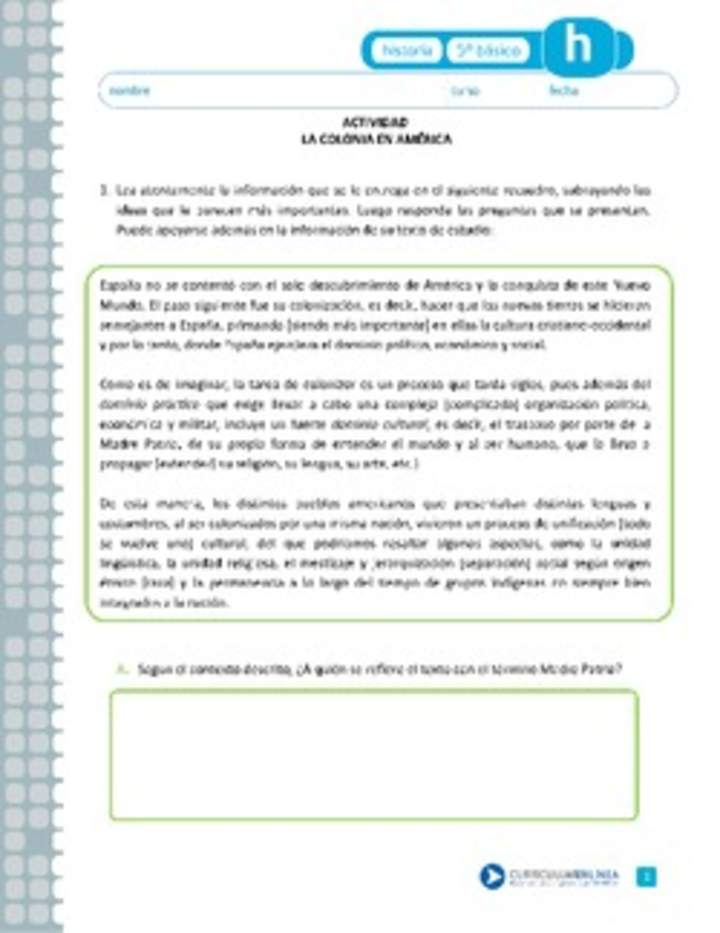 La colonia en América La colonia en América