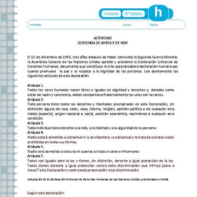Derechos de antes y de hoy Derechos de antes y de hoy