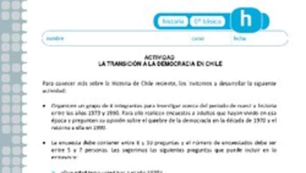 La transición a la democracia en Chile La transición a la democracia en Chile