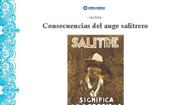 Consecuencias del auge salitrero Consecuencias del auge salitrero
