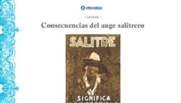 Consecuencias del auge salitrero Consecuencias del auge salitrero