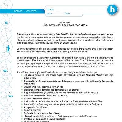 Línea de tiempo: Alta y Baja Edad Media Línea de tiempo: Alta y Baja Edad Media