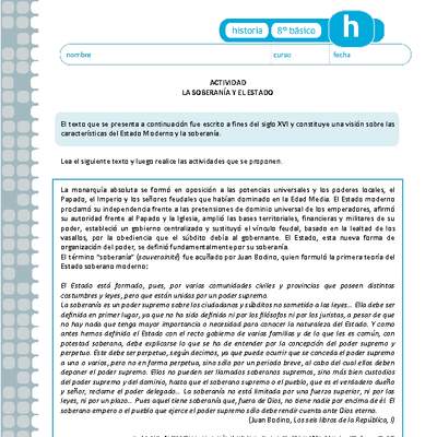 La soberanía y el Estado La soberanía y el Estado