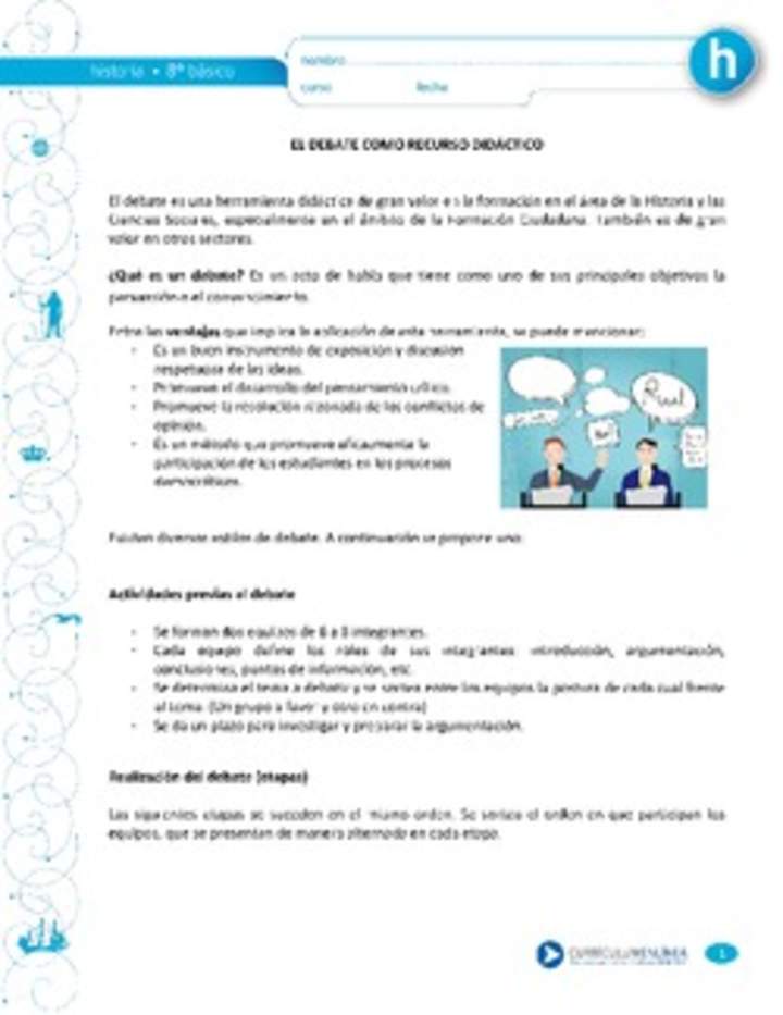 El debate como recurso didáctico El debate como recurso didáctico