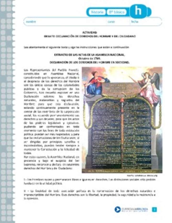 Debate: Declaración de los derechos de los ciudadanos Debate: Declaración de los derechos de los ciudadanos