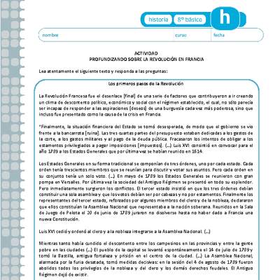 Profundizando sobre la revolución en Francia Profundizando sobre la revolución en Francia