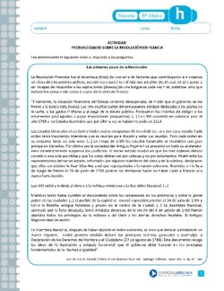 Profundizando sobre la revolución en Francia Profundizando sobre la revolución en Francia