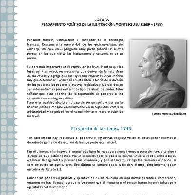 Pensamiento político de la Ilustración: Montesquieu Pensamiento político de la Ilustración: Montesquieu