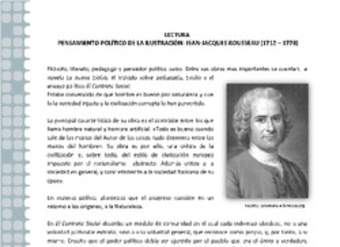 Pensamiento político de la Ilustración: Rousseau Pensamiento político de la Ilustración: Rousseau