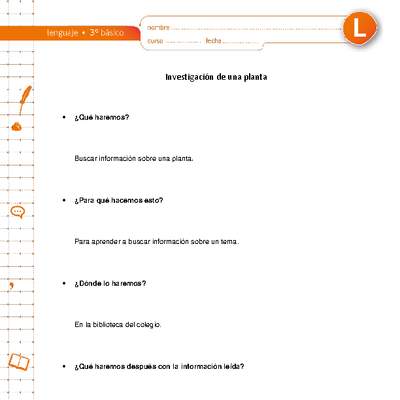 Investigación de una planta Investigación de una planta