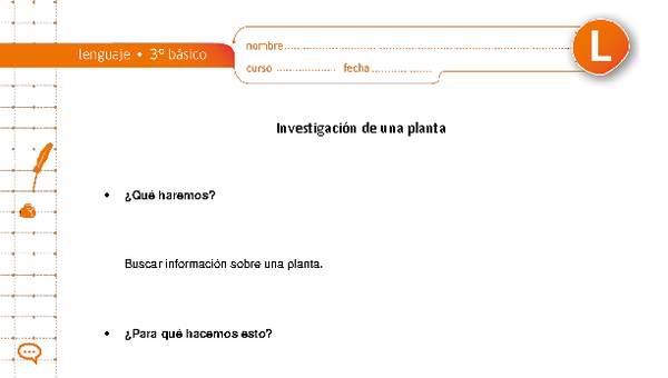 Investigación de una planta Investigación de una planta