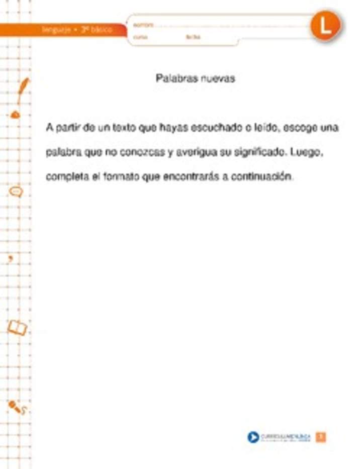 Palabras nuevas Palabras nuevas