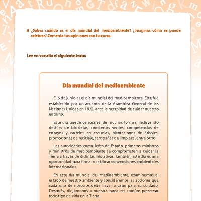 El día mundial del medioambiente El día mundial del medioambiente