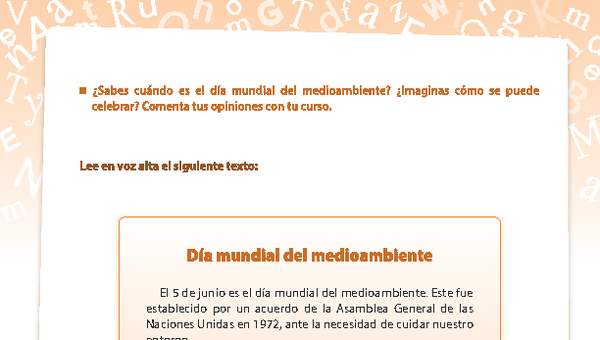 El día mundial del medioambiente El día mundial del medioambiente