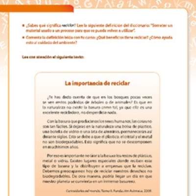 La importancia de reciclar La importancia de reciclar