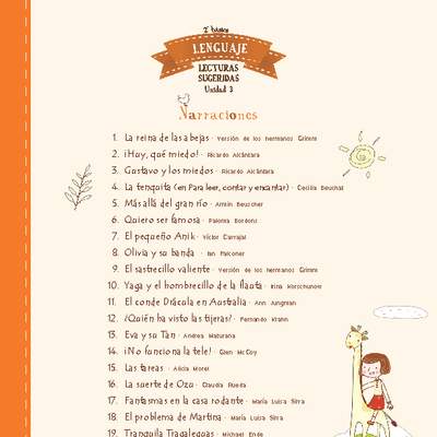Lecturas sugeridas para la unidad 3: narraciones Lecturas sugeridas para la unidad 3: narraciones