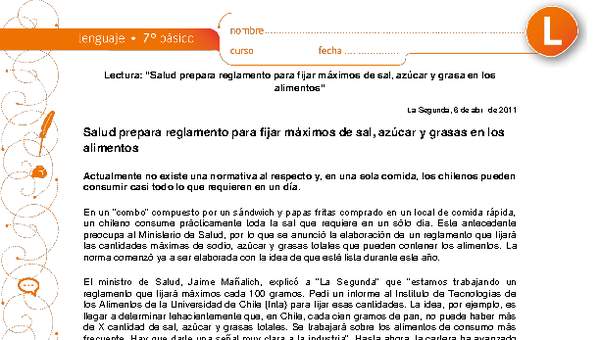Salud prepara reglamento para fijar máximos de sal, azúcar y grasa Salud prepara reglamento para fijar máximos de sal, azúcar y grasa