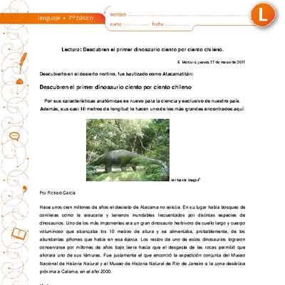 Descubren dinosaurio ciento por ciento chileno Descubren dinosaurio ciento por ciento chileno