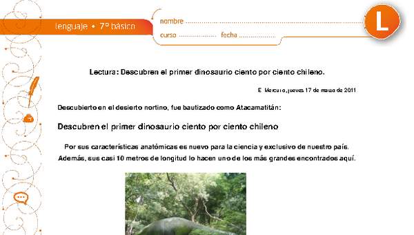 Descubren dinosaurio ciento por ciento chileno Descubren dinosaurio ciento por ciento chileno