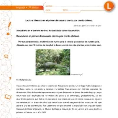 Descubren dinosaurio ciento por ciento chileno Descubren dinosaurio ciento por ciento chileno