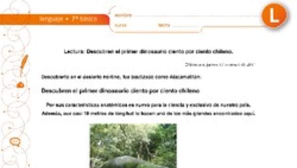 Descubren dinosaurio ciento por ciento chileno Descubren dinosaurio ciento por ciento chileno