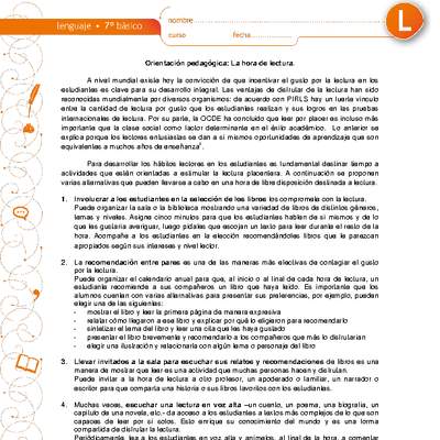 La hora de la lectura La hora de la lectura