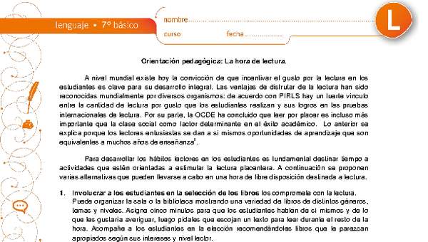 La hora de la lectura La hora de la lectura