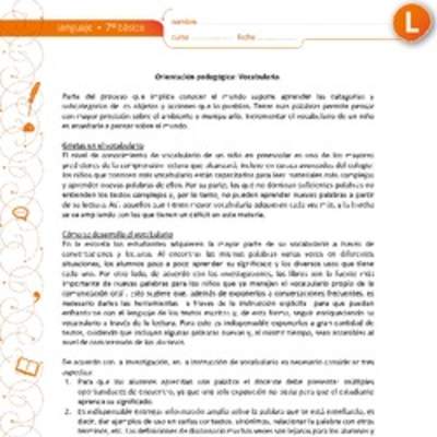 Orientación pedagógica: Vocabulario Orientación pedagógica: Vocabulario