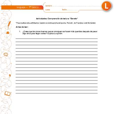 Comprensión de lectura: Soneto Comprensión de lectura: Soneto