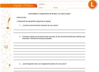 Comprensión de lectura: La cueca larga Comprensión de lectura: La cueca larga