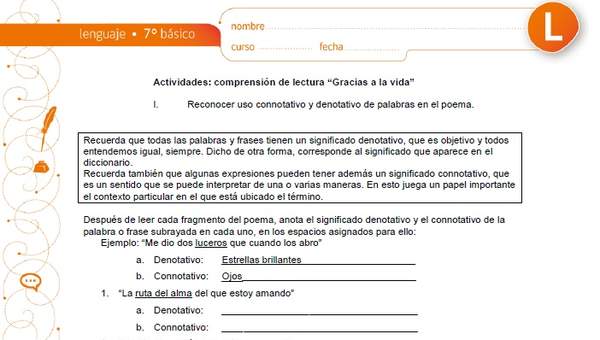 Comprensión de lectura: Gracias a la vida Comprensión de lectura: Gracias a la vida