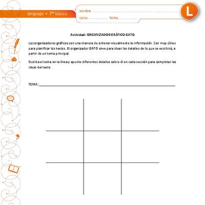 Organizador gráfico gato Organizador gráfico gato